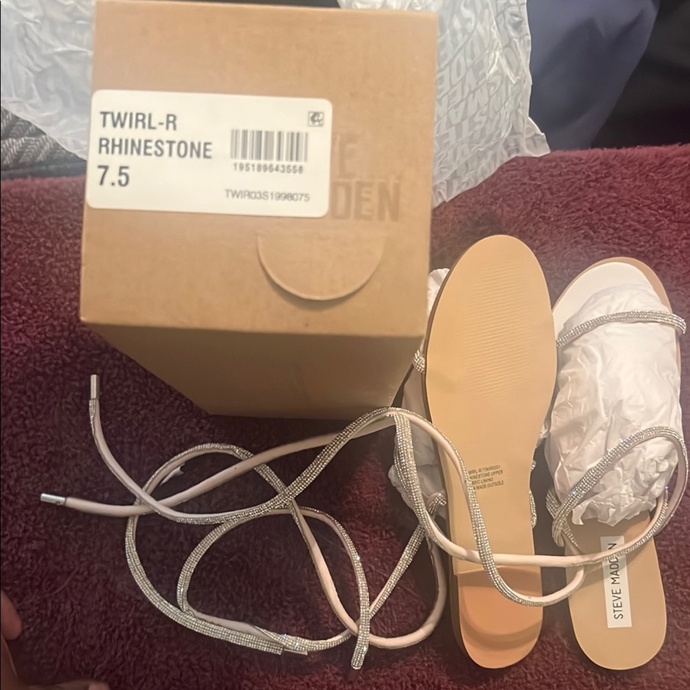 Steve Madden Silver Sandals with Transparent Straps